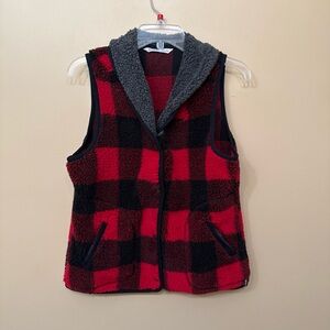 Woolrich Red and Black Plaid Vest